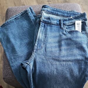 NWT Old Navy Blue Boot-Cut Jeans mid Rise Size 14 Short Women Denim Stretch